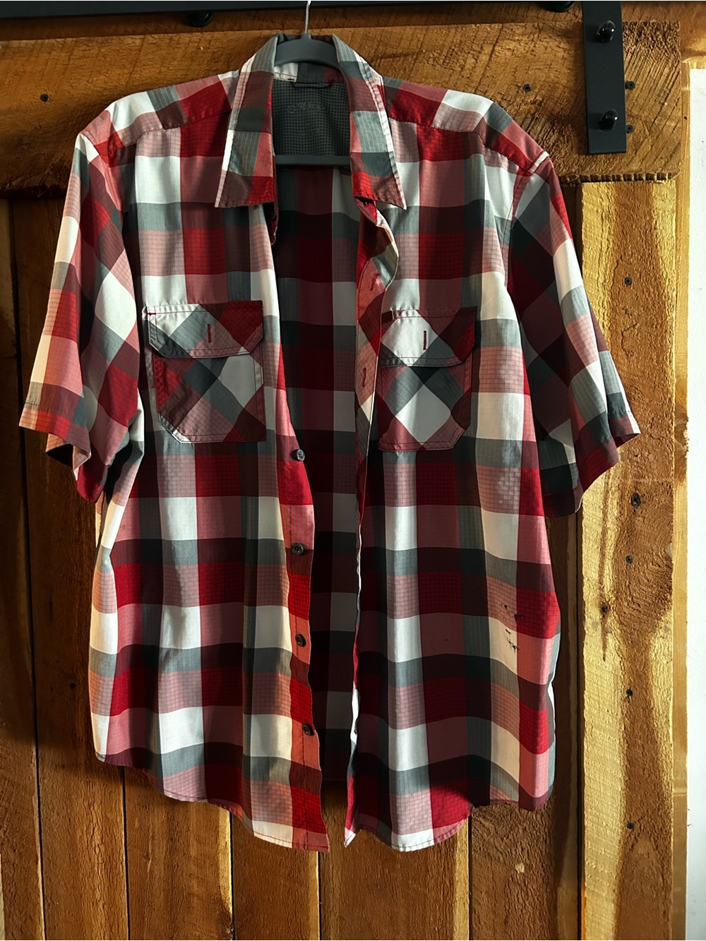 Orvis Men's Short-Sleeve Plaid Shirt - Red/White/Gray
